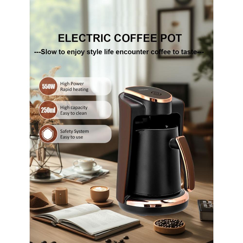 Электрическая кофеварка для приготовления чая и кофе 250 мл, турецкая кофемашина на одну чашку