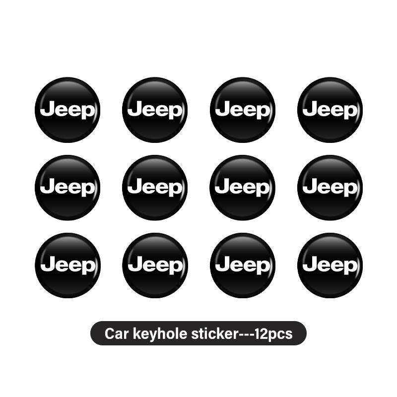 For Jeep Car Door Lock Keyhole Protective Cover Anti-blocking Stickers Cherokee Wrangler JK Gladiator Compass Renegade Patriot AKP1