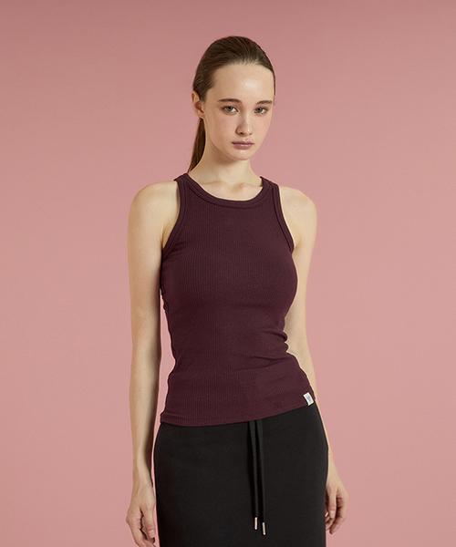 REINAMORA Fine Lip Tank Top Burgundy