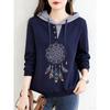 Sale for Foreign Trade Export: 100% Pure Cotton Long-Sleeve Stylish Hooded T-Shirt for Women, Autumn, Plus Size, Casual Base Shirt, Trendy Top