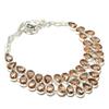 Lab Created Morganite Necklace 18" Adjustable Chain Pear Cut Gemstone Jewelry