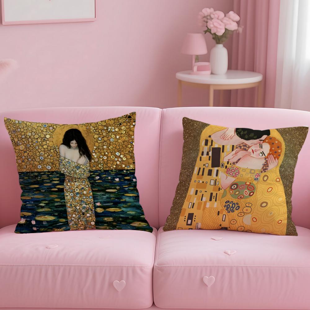 Popular GGustav Klimtied Cushion Cover Comfortable Reversible Pillow Cover Ideal for Car Sofa Bedroom Beyond