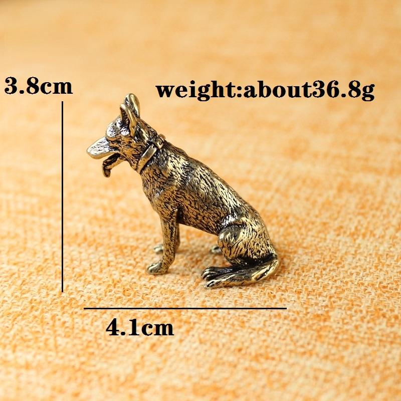 Lucky Brass Fortune Dog украшение дома маленькие украшения маленький щенок бронза китайские настольные мини-статуэтки медный волк чайные домашние животные