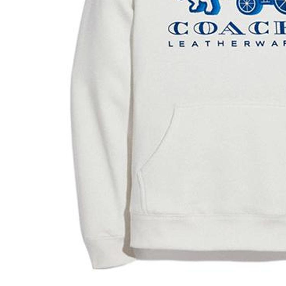 Coach Толстовка с капюшоном и принтом letter, с длинным рукавом, мужская, белая, C1080-WHT