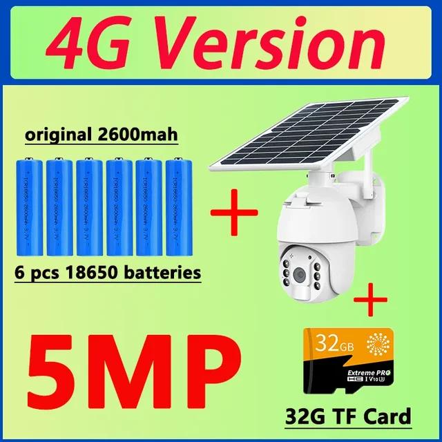 5MP 4G SIM-карта 8W солнечная зарядка наружная IP CCTV WIFI беспроводная безопасность PTZ PIR видеокамера наблюдения за движением