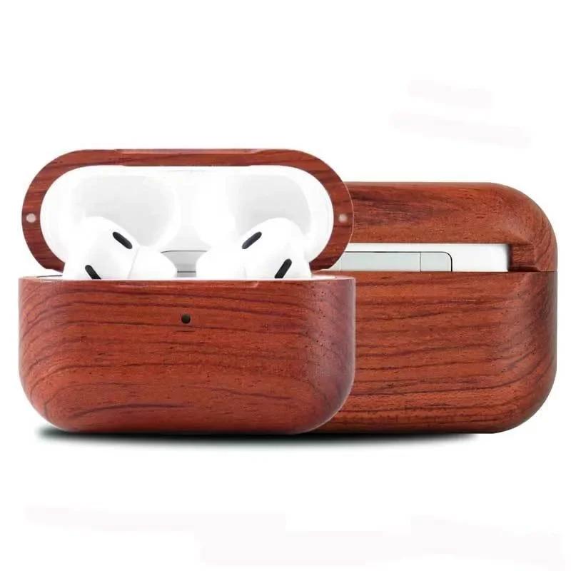 Для Airpods Pro 3 (2025) Защитный чехол для наушников Airpods 4 3 2 1 Pro 2, высококачественный цельный деревянный раздельный жесткий чехол с ремешком