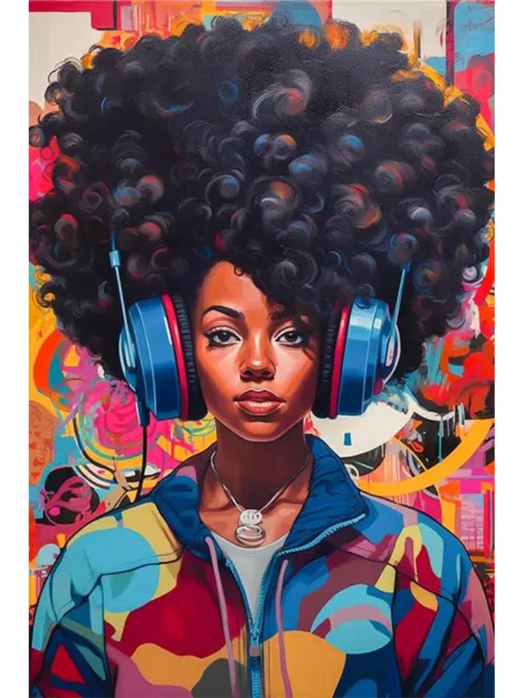 Абстрактный африканский черный женский портрет 5DDIY Алмазная живопись Искусство вышивка крестом Африканская девушка Картина Украшение гостиной