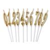 Phyxiul Birthday Number Candles, 0-9, 10-Piece Set, Perfect for Birthdays, Celebrations, Anniversaries, Weddings, Graduations, and More (Champagne Gol