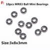 10pcs 625ZZ 693ZZ MR105-2RS MR63ZZ 608RS MR83 MR105ZZ 681ZZ Miniature Ball Bearings Metal Micro Bearing