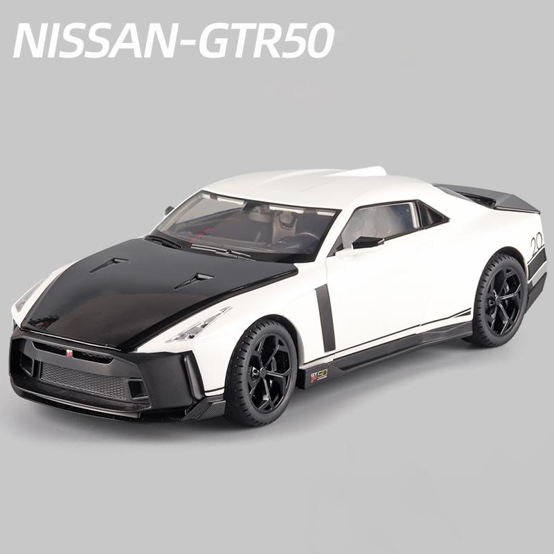 Суперкар GTR50, литая под давлением модель автомобиля, масштаб 1/18, игрушечный автомобиль с откатным механизмом, звуком и светом для детей, коллекция подарков для мальчиков и девочек