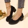 Fashion 2024 New Spring And Autumn Fashion Women's Sole Buckle Thick Heel Shallow Mouth Sexy Back Elevated Shoes