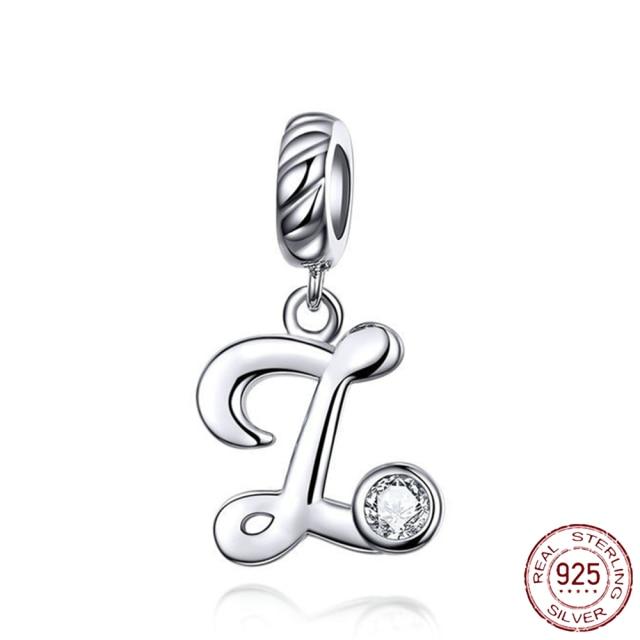 Браслет-подвеска из серебра 925 пробы с буквами AZ и буквами, бусины с именем для женщин, DIY кулон, изготовление ювелирных изделий