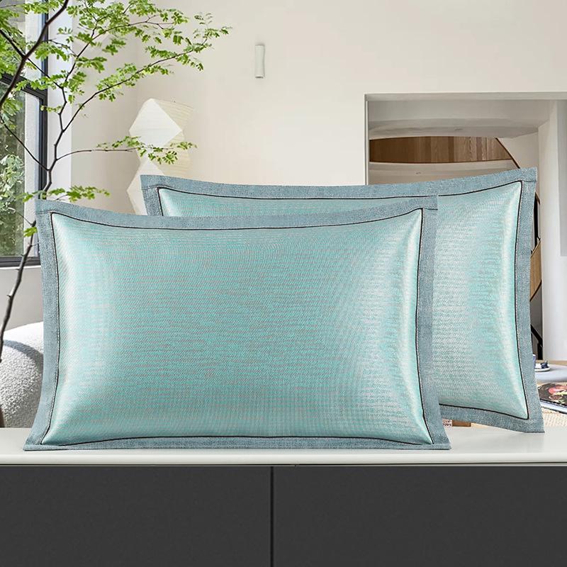 Summer Ice Silk Dual-Sided Cool Pillowcase: Washable, High-Grade, and Perfect for Students and Adults