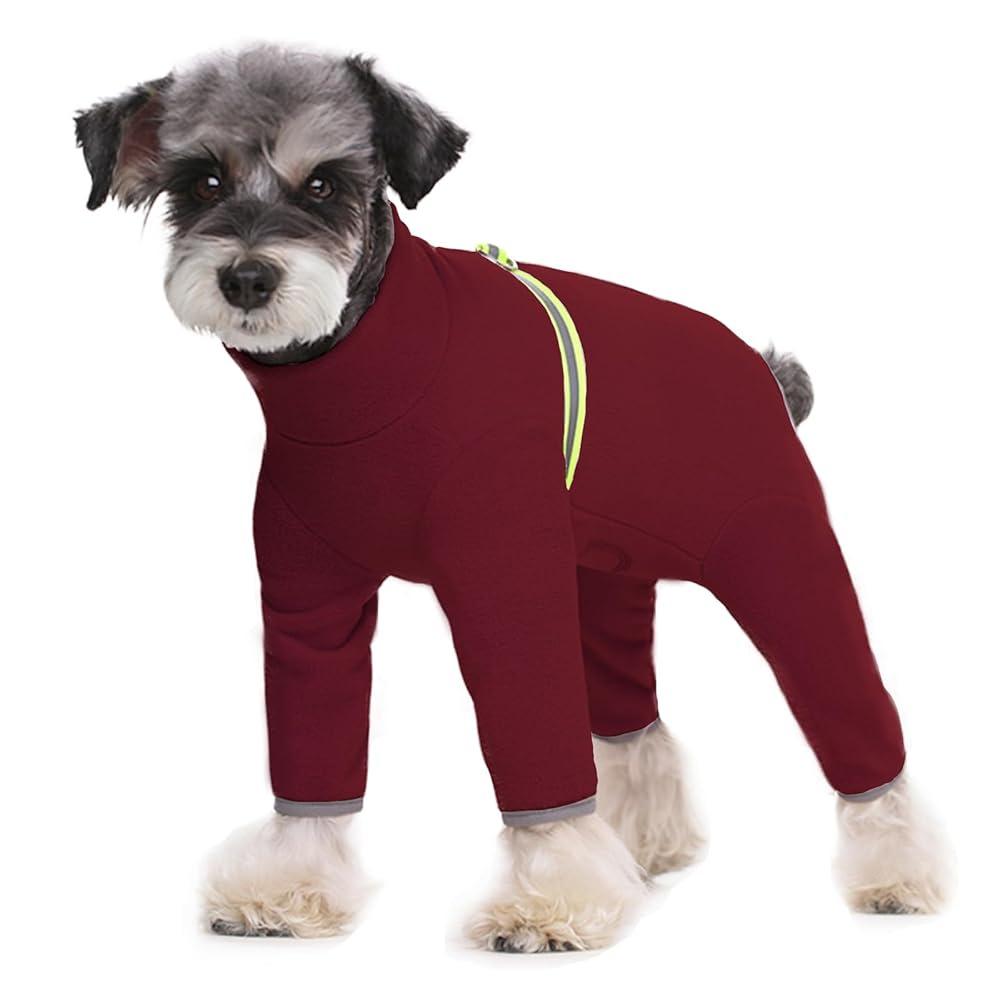 Thick Fleece Dog Clothes for Small Dogs & Puppies, Warm Long Sleeve 4-Leg Winter Coat for Teddy Poodle