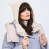 Solid Color Knit Winter Hat Laced Up Plush Fluffy Hat Cute Cat Ear Beanie  For Women