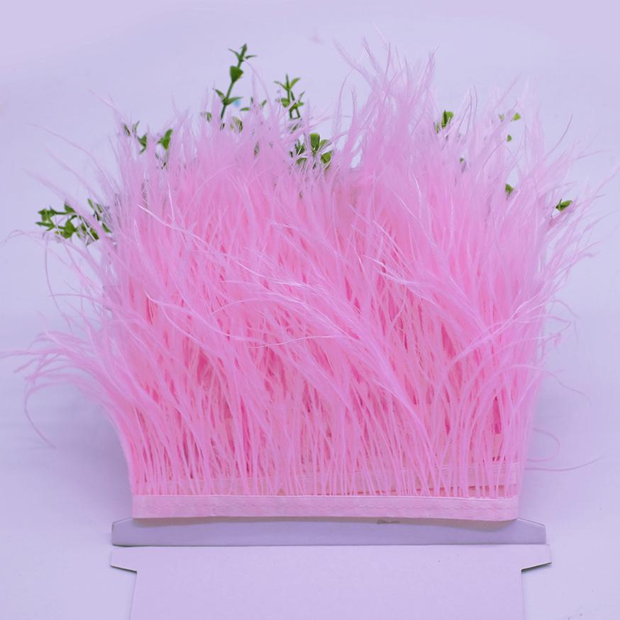 Feather1 meter Multicolor Real Ostrich feather Trims Ribbon 8-10cm White Ostrich Plumas Fringe For Costume DIY Craft Decoration Sewing