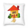 Home Sweet Home Pillowcase Polyester Linen Velvet Printed Zip Decorative Pillow Case Sofa Seater Cushion Cover