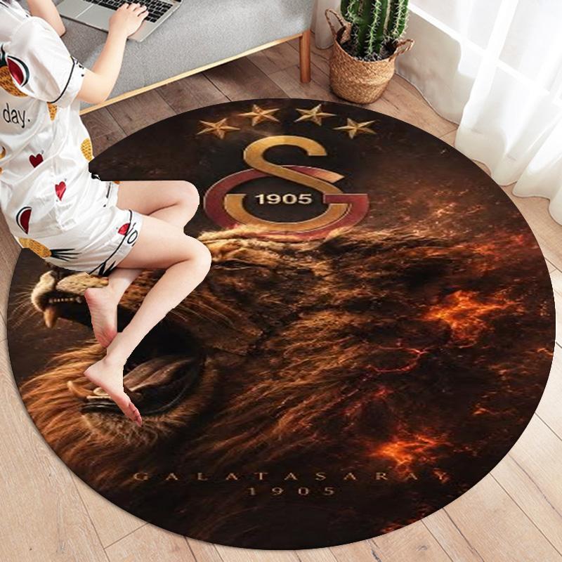 Круглый ковер Galatasaray S, Ковер для гостиной, спальни, дивана, игровой комнаты, Декор, Нескользящий коврик для пола