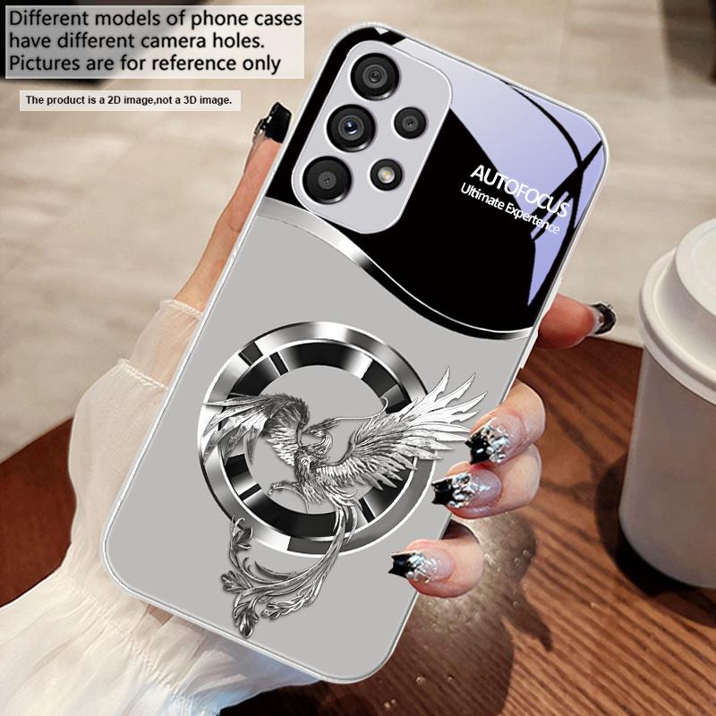 Красивый розовый феникс для Samsung S25 S25 Edge S25Ultra S8 9 S10 20 U ltra S21 Pro S22 Plus S23 FE S24 Ultra стеклянный чехол для телефона