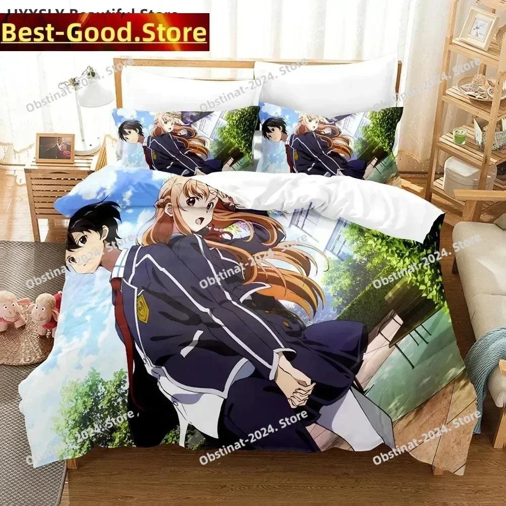Постельное белье Sword Art Online Печатное одиночное одеяло Покрывало Пододеяльник Наволочка Наборы из 3 предметов Детский Взрослый Размер