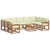 Outdoor Sofa Set with Cushions 10 pcs Natural and Cream