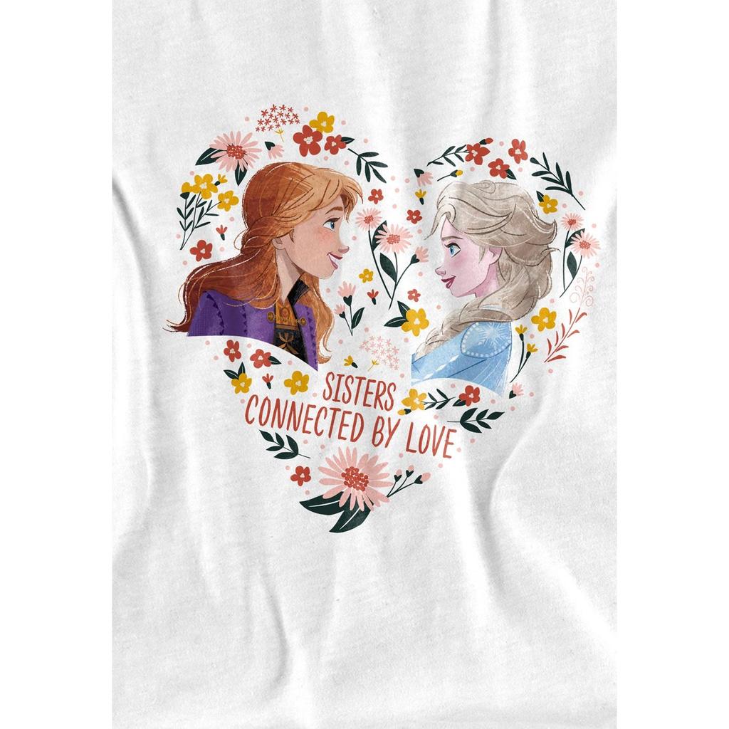 Frozen Childrens/Kids Sisters Connected By Love Elsa Anna Valentine`s Day T-Shirt