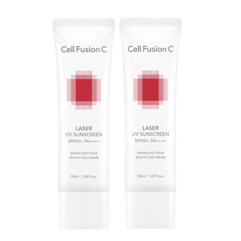 Cell Fusion C Лазерный УФ Солнцезащитный Крем Ежедневный Дерма Низкораздражающий Солнцезащитный Крем SPF50+ PA++++ 50 мл x 2
