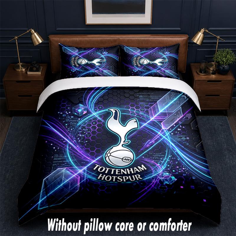 Tottenham Hotspur Design Bed Bedding Set 1 Duvet Cover + 2 Pillowcases Soft Breathable Household Bed Linens