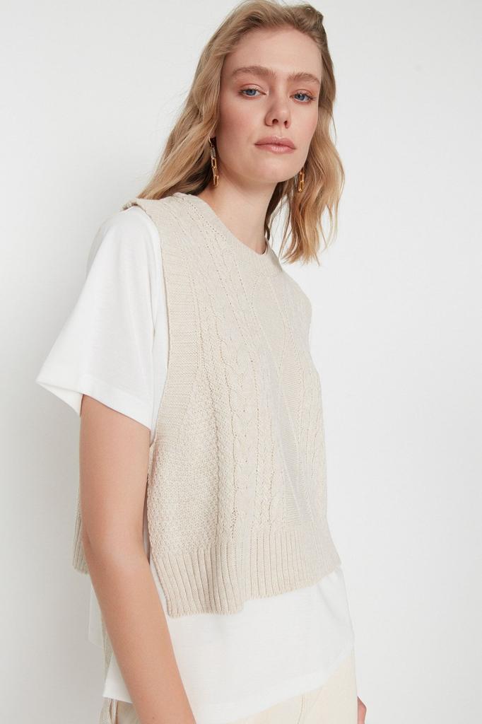 Женский модный стильный свитер, укороченный камень с боковой лентой и галстуком-бабочкой, подробный трикотажный свитер