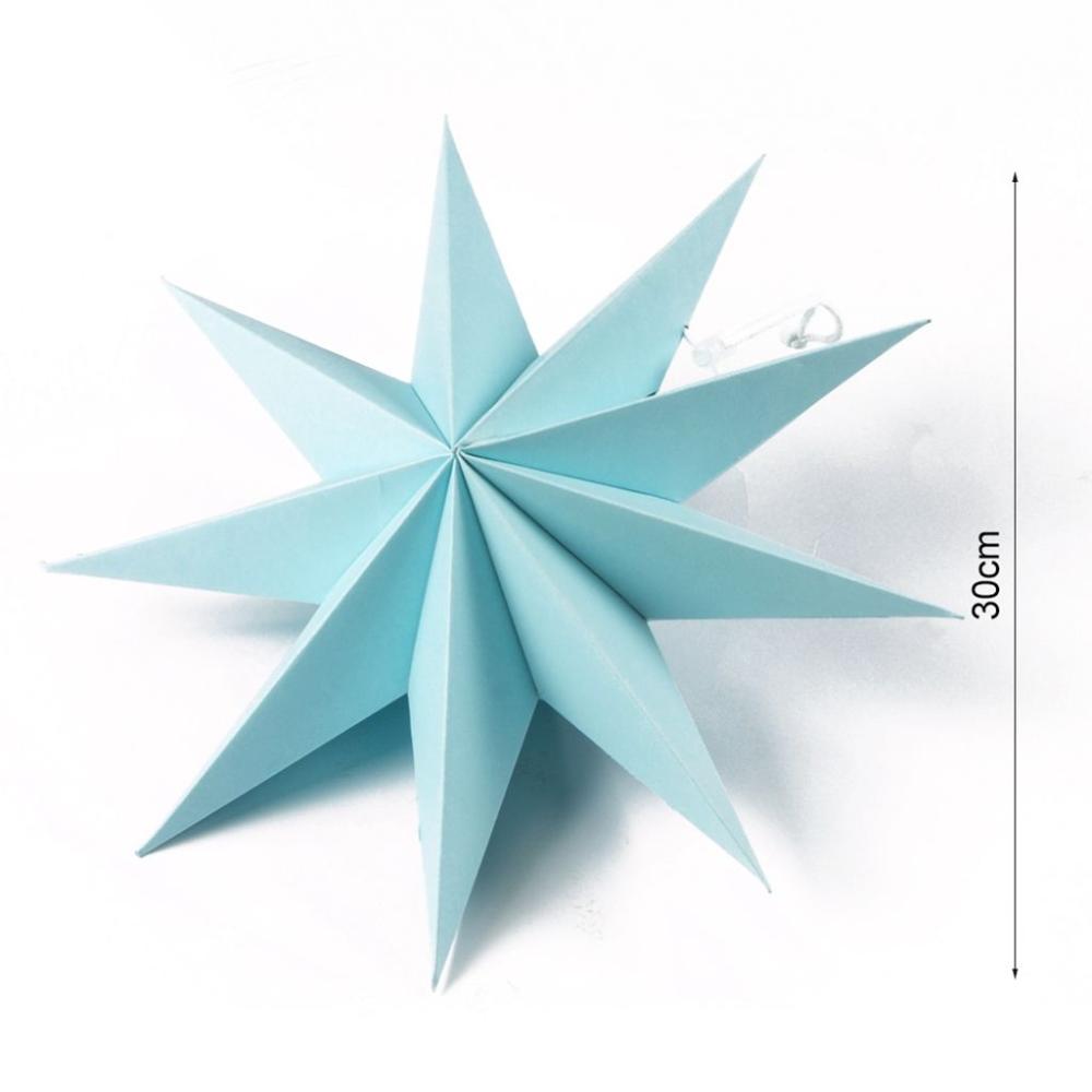Nine Pointed Star Hanging Ornaments Hanging Paper Stars Paper Flower Crafts Party Decor
