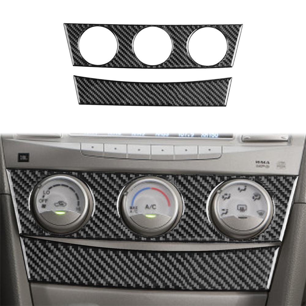 2x Black Carbon Fiber Dash Central Console Cover Trim For Toyota Camry 2007-2011