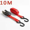 10/8M x 25mm Car Tension Rope Tie Down Strap Strong Ratchet Belt Luggage Bag Cargo Lashing With Rope Tensioner Metal Buckle Tow