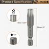 Набор бит для отвертки Torx T5-T50, 1/4" шестигранный хвостовик, 50 мм, магнитный, без отверстия, с защитой от взлома, 6-лучевая звезда, S2, биты для шуруповерта