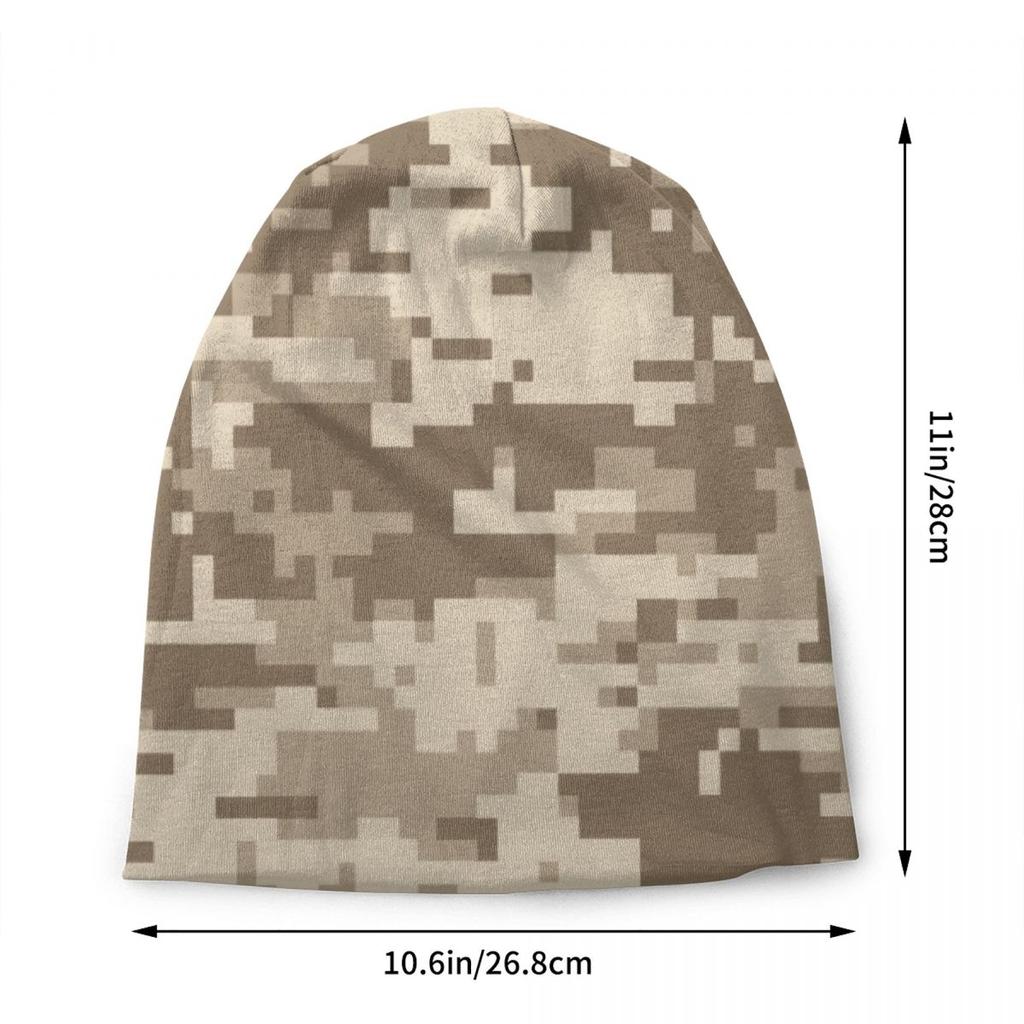 Пустынные цифровые камуфляжные шапки с черепами, шапки унисекс, крутая зимняя теплая вязаная шапка для взрослых, мультикам, военный камуфляжный капот, шапки