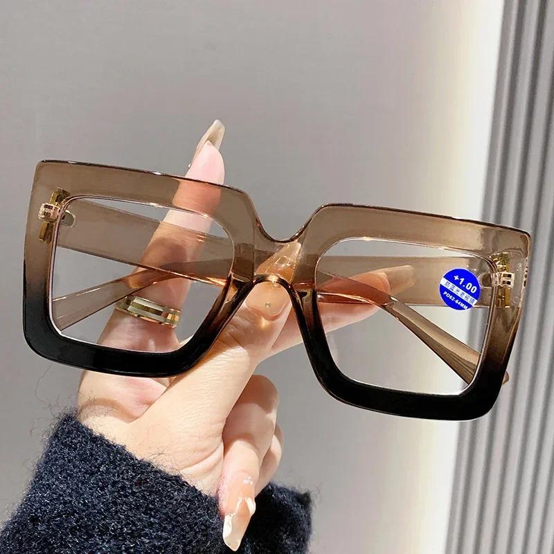 Retro Square Presbyopia Glasses Anti Blue Light Reading Eyewear for Women Men 0 To +4 0 Protect Eyes Trendy