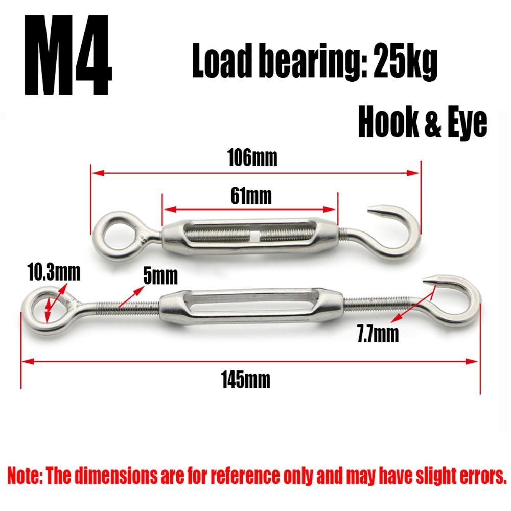 1 шт. крюки и проушины стяжка натяжитель троса M4/M5/M6/M8 304 нержавеющая сталь натяжное устройство линия регулируемая Oc Oo Cc тип