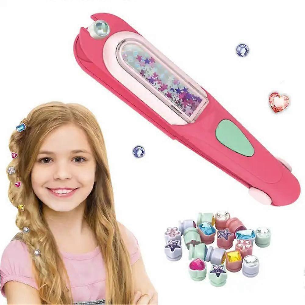 Bead machine toy set Glitter Diamond Styling Tools Hair Gemstone Styling Set