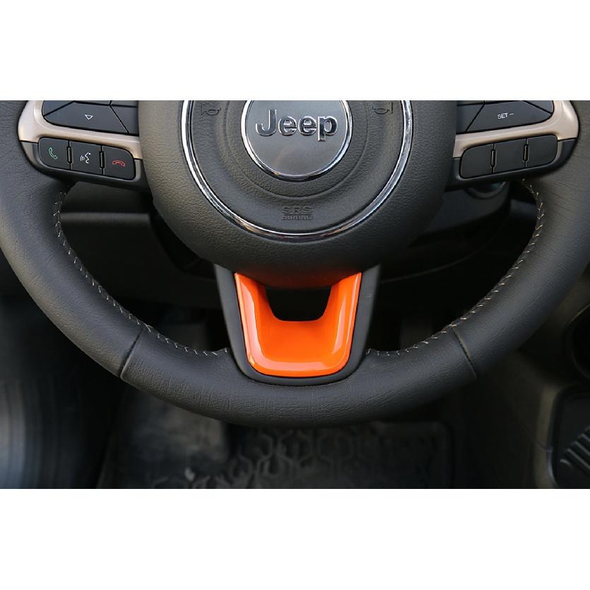 Car Steering Wheel U-Shaped Decor Cover Trim Sticker for Jeep Renegade 2016-2022 Jeep Compass 2017-2022 Interior