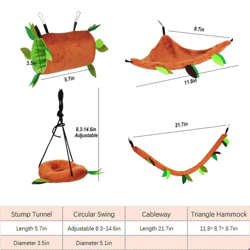 Животные Морская свинка Подвесная теплая двухъярусная кровать-хижина Мягкий попугай Гамак Кровать для хомяка Клетка Веревка Качели для домашних животных