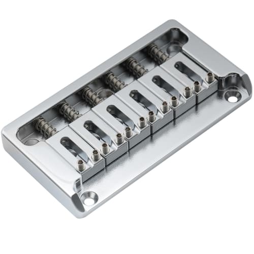 Musiclily Ultra 10.5mm Brass Fixed Hardtail Bridge for 6-String Strat/Telecaster Electric Guitars, Chrome