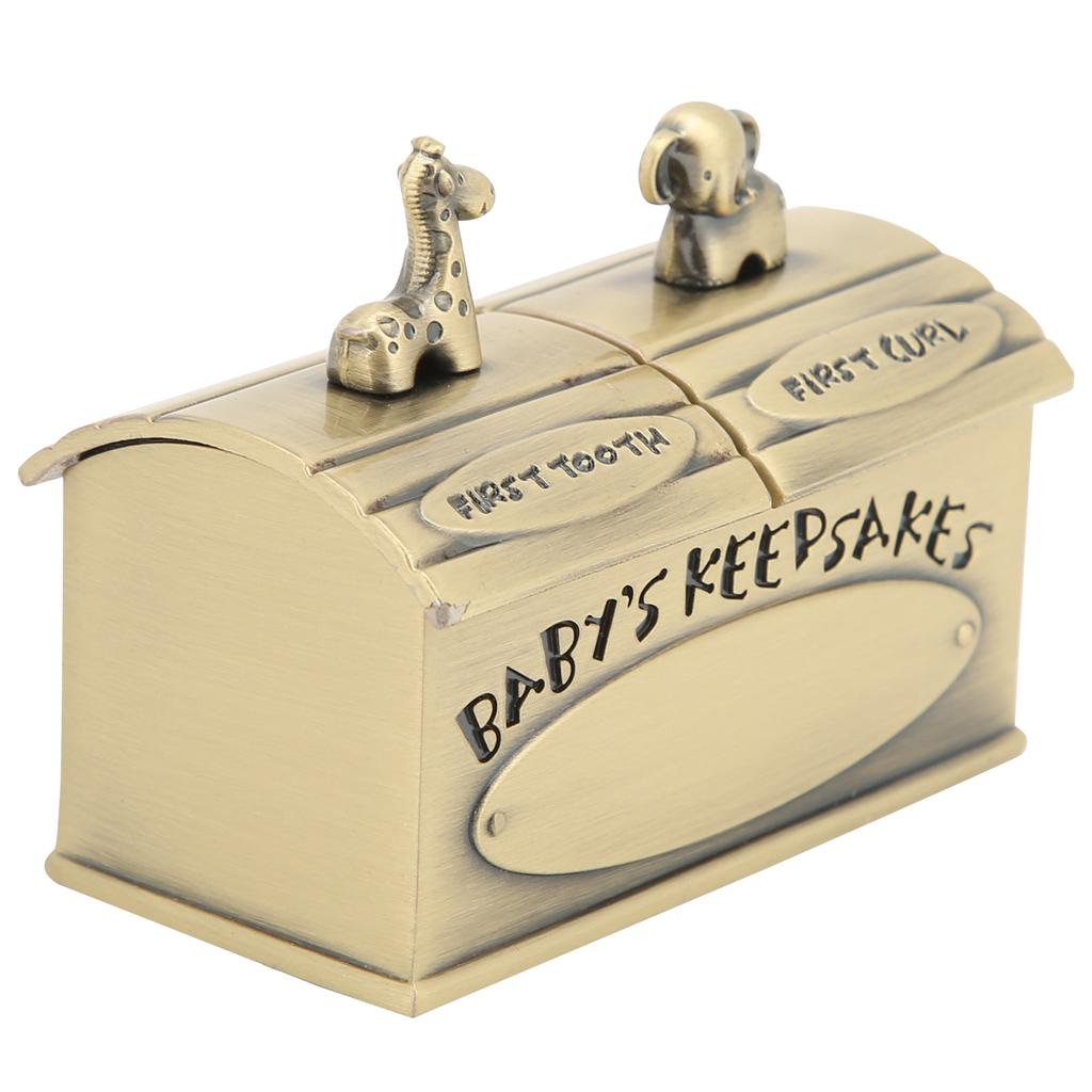 Шкатулка для памятных вещей ребенка Европейский стиль Устойчивость к ржавчине Красивый внешний вид Подарки Зубной феи для маленьких детей Зеленая патина