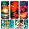 Прозрачный чехол для телефона Samsung Galaxy A16 A14 A12 A22 A24 A42 A02 A06 A20 A30 A40 Мягкий ТПУ чехол Узор 'Закат и кокосовая пальма'