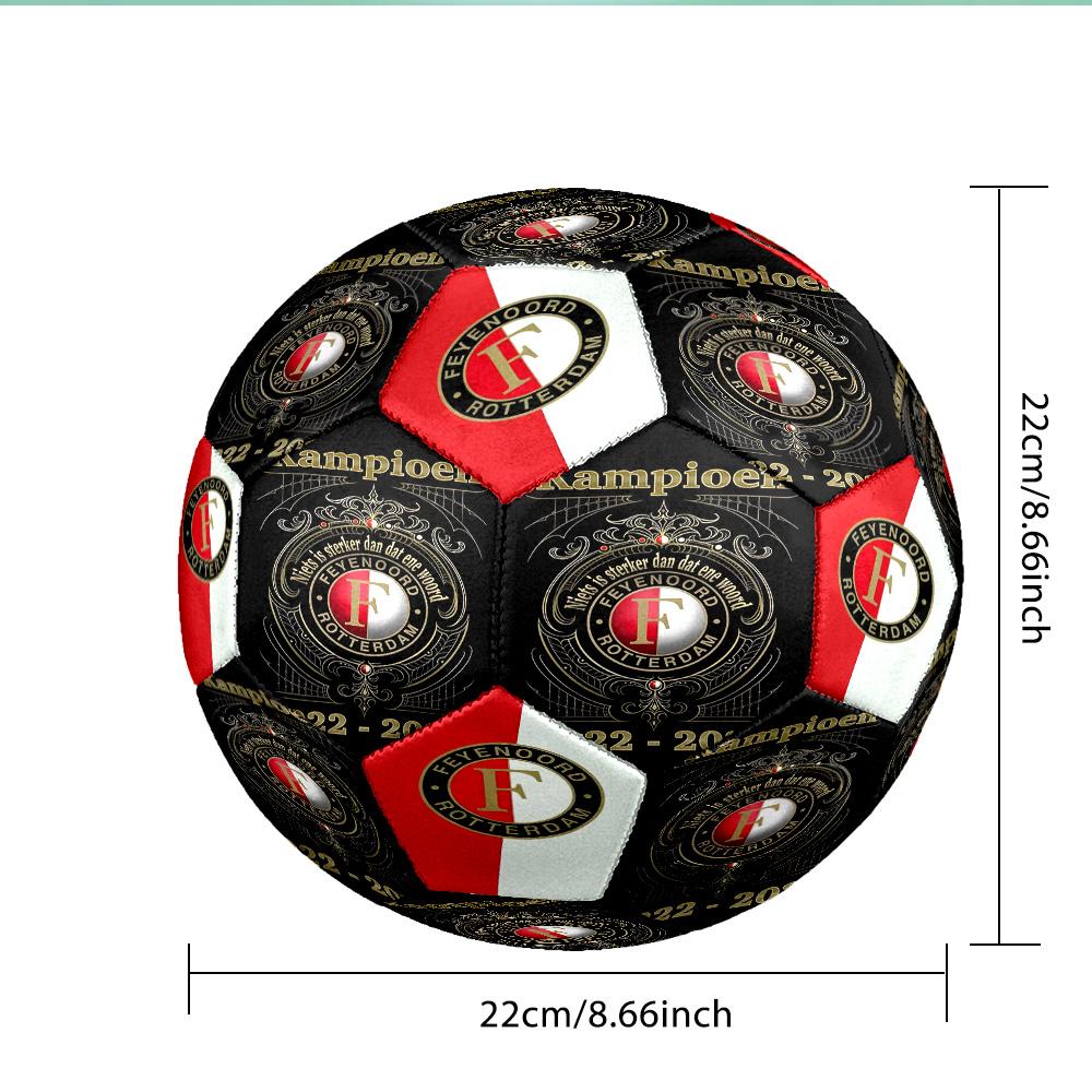 Feyenoord Rotterdam Crest Soccer Ball Size 5 Soccer Ball, Machine-stitched, Durable, Suitable for Training and Matches Fan Gift