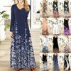 Women's Casual Fashion Long Sleeve Graphic Printed Vintage Long Dresses Fall
