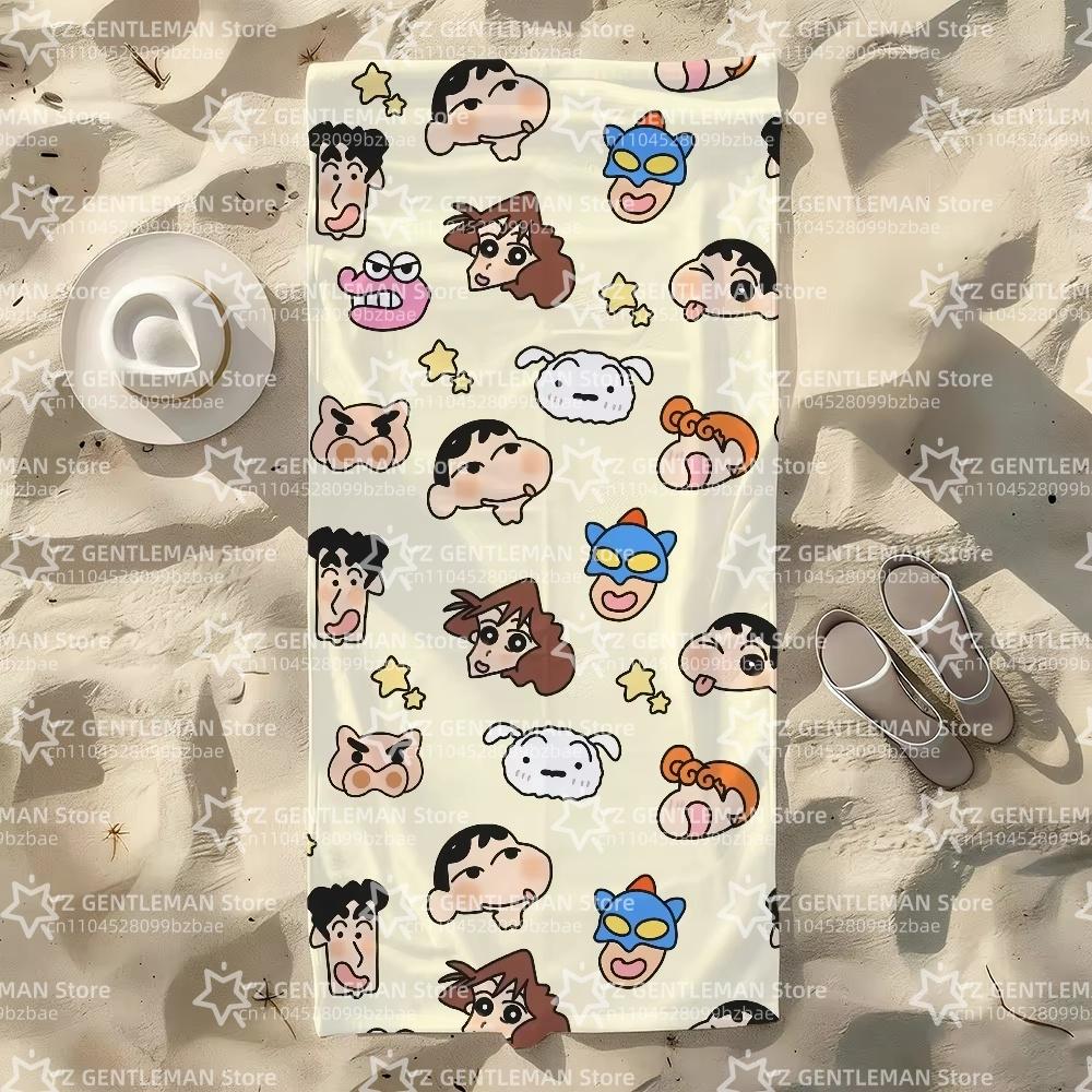 Cartoon C-Crayon S-Shin-chan-S Design Print Towel For Swim Yoga Gym Quick Drying Soft and skin-friendly Beach Towels All-Season