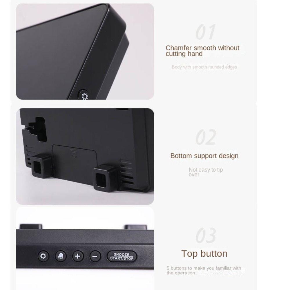 Многофункциональные цифровые светодиодные часы с дисплеем температуры, настольные часы для спальни