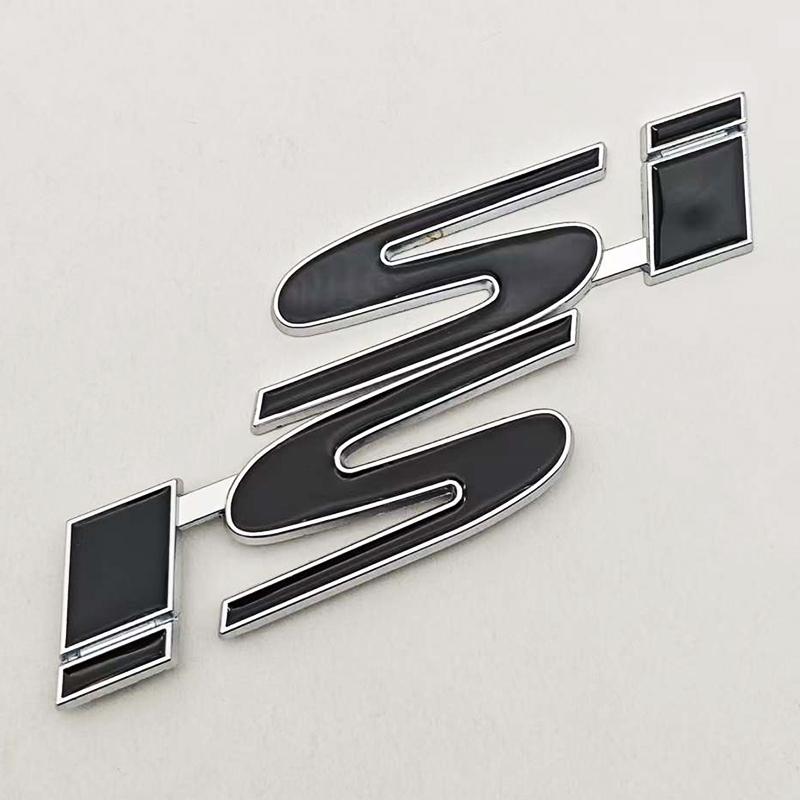 COV1 3D Metal Car Sticker Logo SI Rear Trunk Badge Front Grille Emblem Decals For Honda Civic Fit CRV Accord Autompbile Acessories