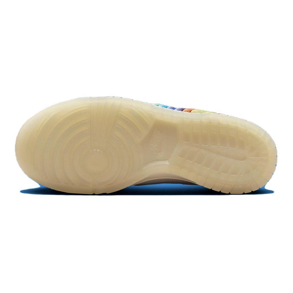 Nike Детские кроссовки Dunk Low PS с радужным кружевом и галочкой, белые многоцветные, темно-пони, FN4862-100