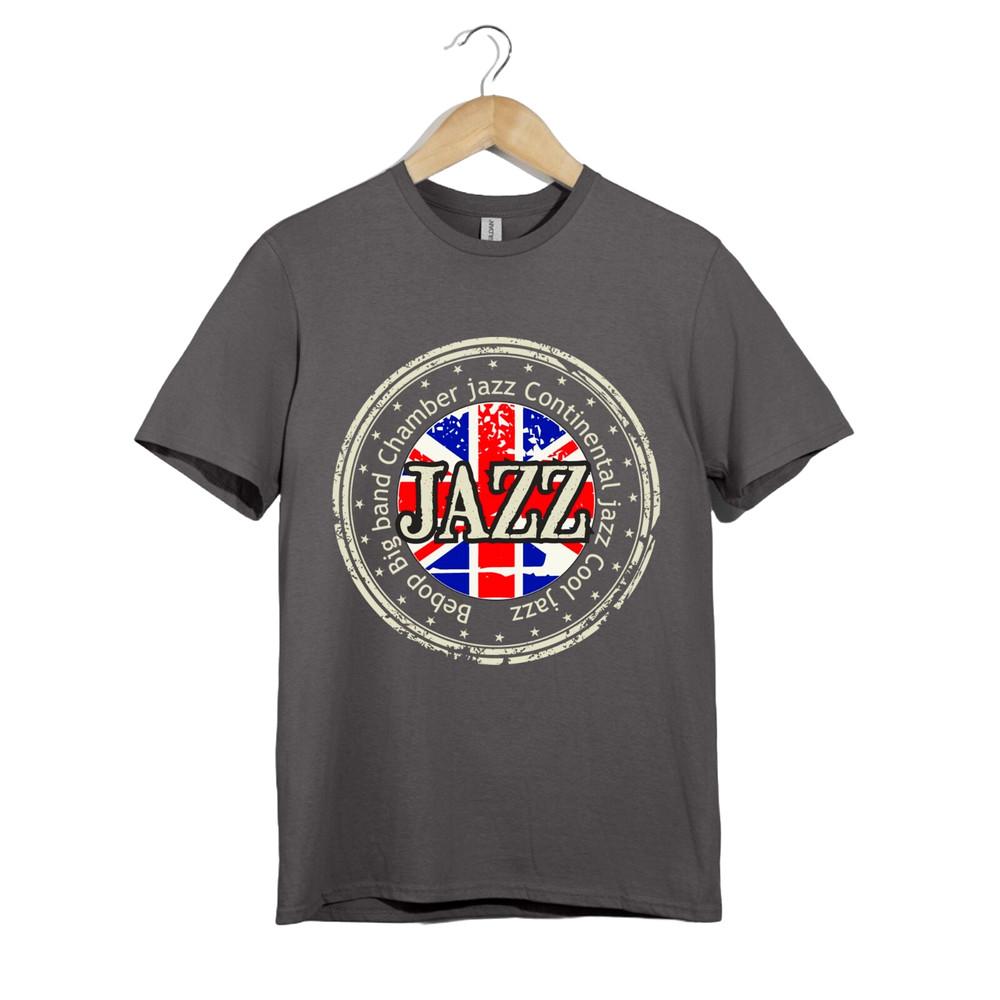 UK Jazz Circle T-Shirt | Vintage Union Jack Music Logo | Bebop Cool Jazz Tee