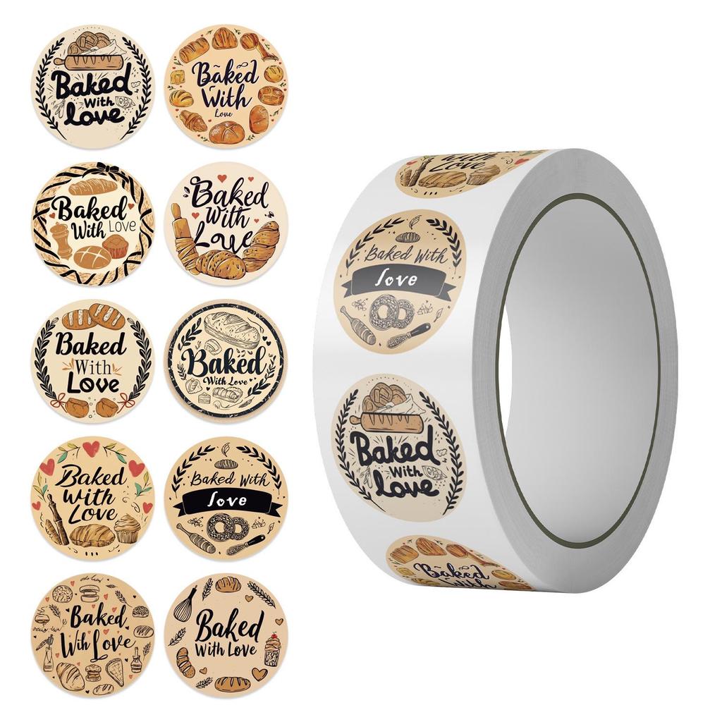 Cartoon Holiday Gift Sealing Stickers - 500 Self-Adhesive Journal Stickers per Roll